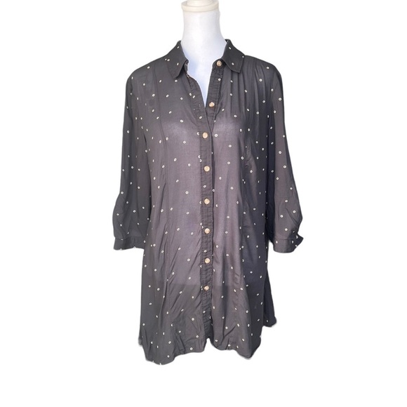 Maeve x Anthropologie  - Monika Small Dot Tunic Shirt Button Down  Sz S - Picture 3 of 10